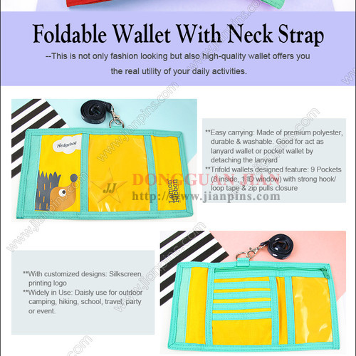 Foldable Wallet With Neck Strap